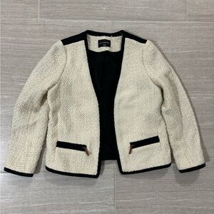 Club Monaco Black and Cream Women's Jacket